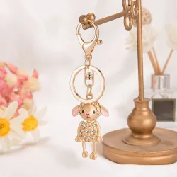 Gouden schaap - met kristallen - sleutelhangerSleutelhangers