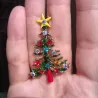 Kerstboom - met ster/kristallen - brocheBroches