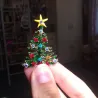 Kerstboom - met ster/kristallen - brocheBroches