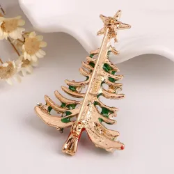 Kerstboom - met ster/kristallen - brocheBroches