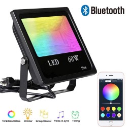 60W - Bluetooth - RGB - LED-schijnwerper - buitenreflector met muziekSchijnwerpers