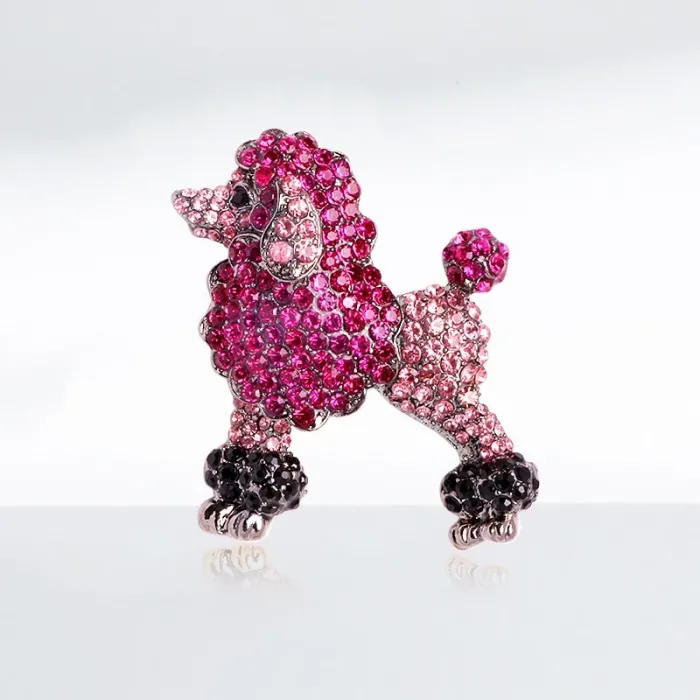 Crystal poodle dog - broochBrooches