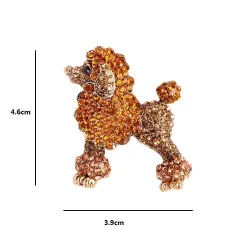 Kristallen poedelhond - brocheBroches