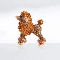 Kristallen poedelhond - brocheBroches