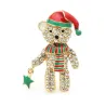 Kristallen beer - rode kerstmuts - brocheBroches