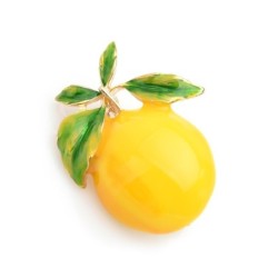 Yellow enamel lemon - broochBrooches