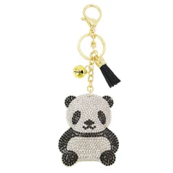 Kristallen panda / kwastje - sleutelhangerSleutelhangers