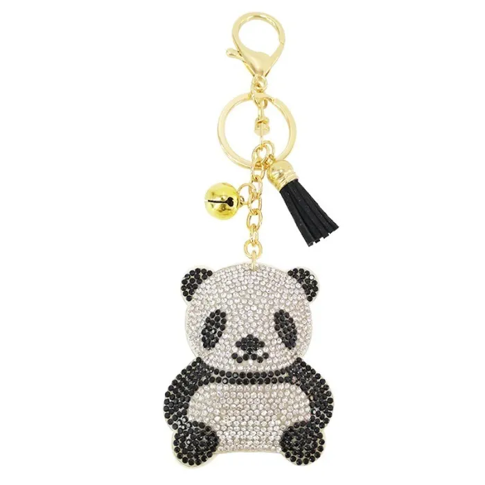 Kristallen panda / kwastje - sleutelhangerSleutelhangers