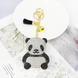 Kristallen panda / kwastje - sleutelhangerSleutelhangers