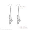 Long silver earrings - matte beads - 925 sterling silverEarrings