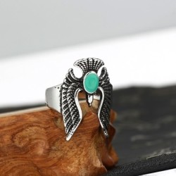 Retro ring - eagle with blue stoneRings