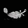 Bladzilver/veer met strass - brocheBroches