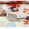 Bladzilver/veer met strass - brocheBroches
