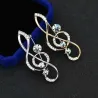 Crystal musical note / pearls - broochBrooches