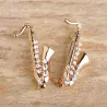 Gouden kristallen saxofoon - brocheBroches