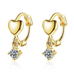 Elegant round earrings - heart / zirconEarrings