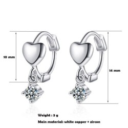 Elegant round earrings - heart / zirconEarrings