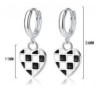 Round earrings with hanging check heartEarrings