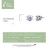Krabvormige oorbellen - paarse zirkoon - 925 sterling zilverOorbellen