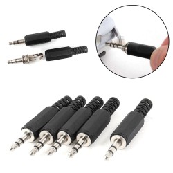 Hoofdtelefoon audio jack plug - male connector - 35mm - 5 stuksPluggen