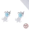 Silver blue turtle earrings - 925 sterling silverEarrings