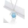 Blauwe schildpad ketting - 925 sterling zilverHalskettingen