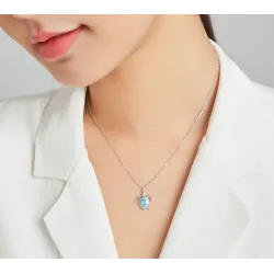 Blauwe schildpad ketting - 925 sterling zilverHalskettingen