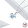 Blauwe schildpad ketting - 925 sterling zilverHalskettingen