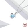 Blue turtle necklace / earrings - set - 925 sterling silverJewellery Sets