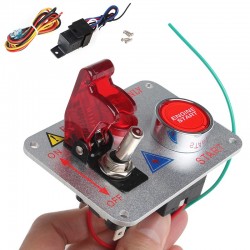 12V - red LED - racing car engine start - push button ignition switch - panel toggleSwitches