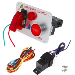 12V - rode LED - motorstart racewagen - contactschakelaar met drukknop - schakelpaneelSchakelaars