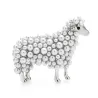 Schaap broche met parelsBroches