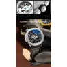 CHENXI - automatisch mechanisch quartz horloge - waterdicht - skeleton design - zilver/zwartHorloges