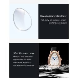 CHENXI - elegant quartz horloge met strassteentjes - waterdicht - lederen band - zwartHorloges