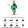 CHENXI - luxe Quartz horloge - rosé goud - edelstaal - waterdicht - groenHorloges