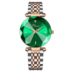 CHENXI - luxe Quartz horloge - rosé goud - edelstaal - waterdicht - groenHorloges