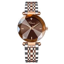 CHENXI - luxe Quartz horloge - rosé goud - edelstaal - waterdicht - bruinHorloges