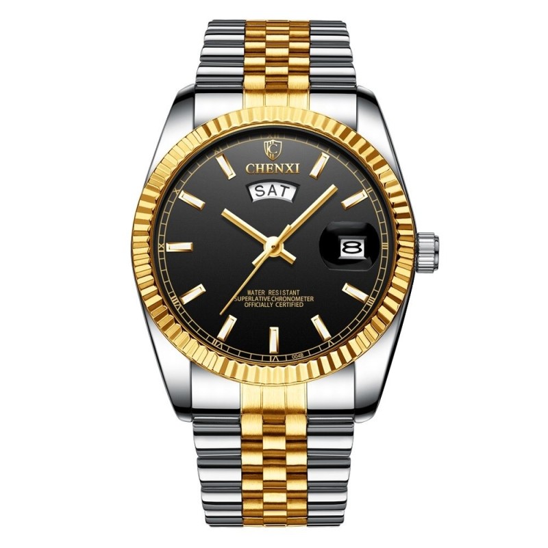 CHENXI - luxe Quartz horloge - chronograaf - dubbele kalender - waterdicht - roestvrij staalHorloges
