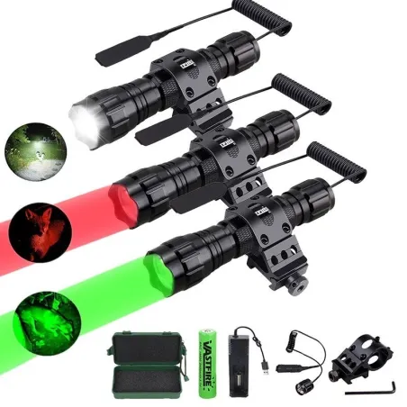 Q5 T6 - 5000lm - LED zaklamp - 18650 batterij - USB lader - rood lichtZaklampen