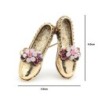 Retro broche - gouden schoenen / strass bloemenBroches