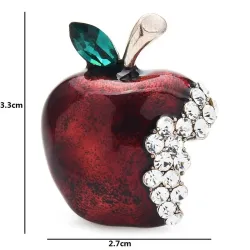 Appel broche - met strass steentjesBroches
