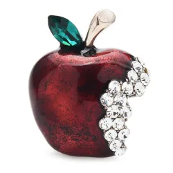 Apple brooch - with rhinestonesBrooches