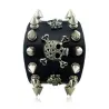 Brede leren armband - klinknagels - schedel - punkstijlArmbanden