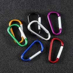 Metalen karabijnhaak - sleutelhanger - clip-lock gesp - D-vorm - 10 stuksSleutelhangers
