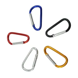 Metal carabiner - keychain - clip-lock buckle - D-shape - 10 piecesKeyrings