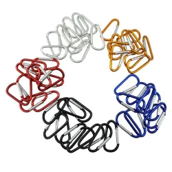 Metalen karabijnhaak - sleutelhanger - clip-lock gesp - D-vorm - 10 stuksSleutelhangers