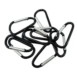 Metalen karabijnhaak - sleutelhanger - clip-lock gesp - D-vorm - 10 stuksSleutelhangers
