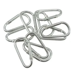 Metalen karabijnhaak - sleutelhanger - clip-lock gesp - D-vorm - 10 stuksSleutelhangers