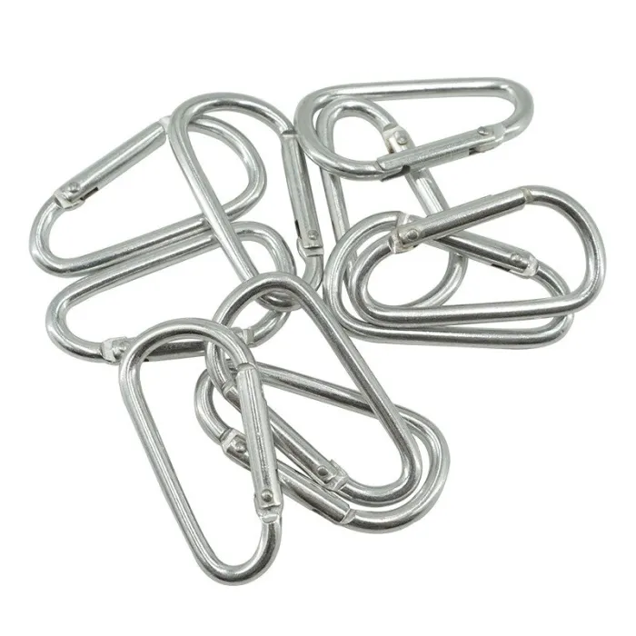 Metalen karabijnhaak - sleutelhanger - clip-lock gesp - D-vorm - 10 stuksSleutelhangers