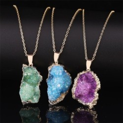 Natural crystal stone pendant - with necklaceNecklaces